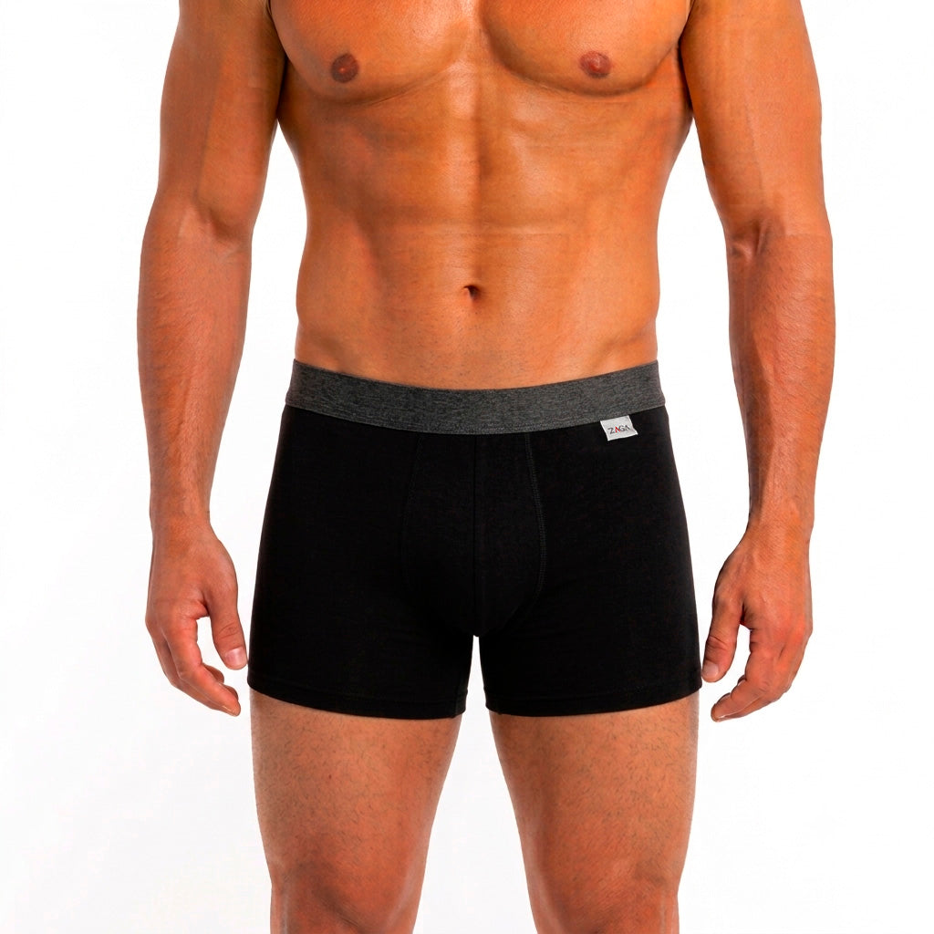 Boxer Corto Lisos 4 pack Negro, Jaspe, Negro