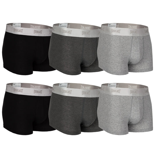 Boxer Corto Everlast Hombre 6 Piezas Negro Gris Jaspe