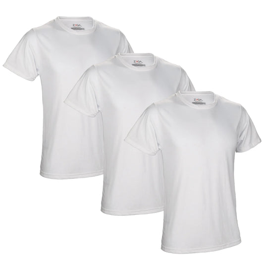 Playera Zaga Cuello Redondo Blanca 3Pack