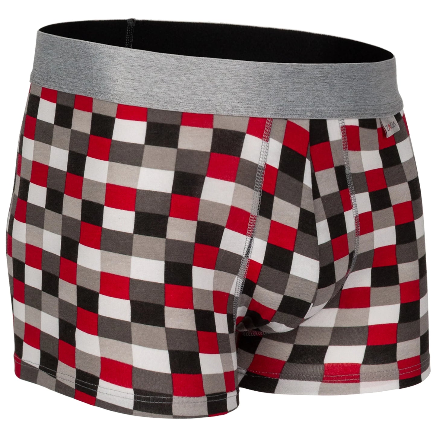 Boxer Corto Zaga Hombre 6 Piezas Cuadros Rojo Premium T3 Con Algodon