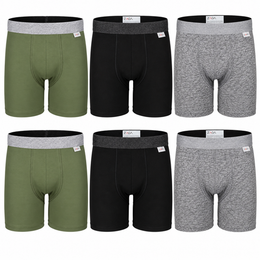 Zaga Boxer Largo 6 Pack Negro / Oxford / Verde