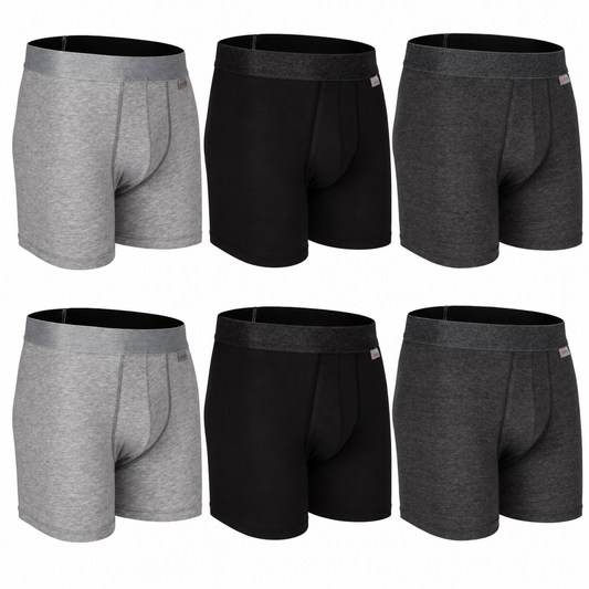 Zaga Boxer Largo 6 Pack Negro / Gris / Oxford