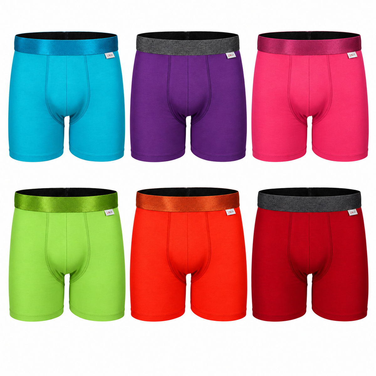 Zaga Boxer Largo 6 Pack Colores
