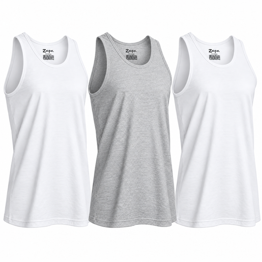 Camiseta Zaga Cuello Redondo Blanca 3 Pack
