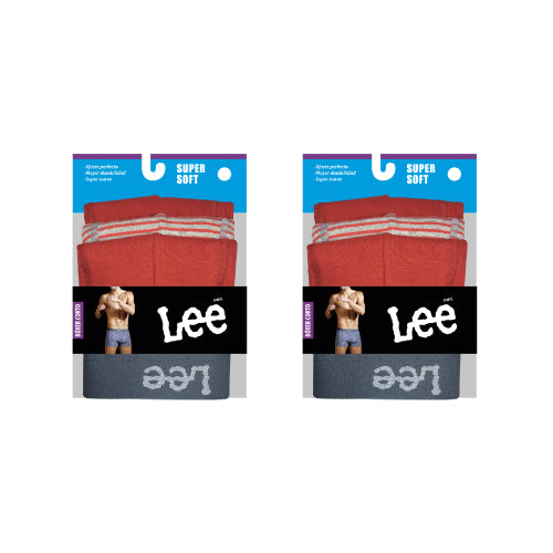 Boxer Corto Lee 6 Pack Rojo Rayas